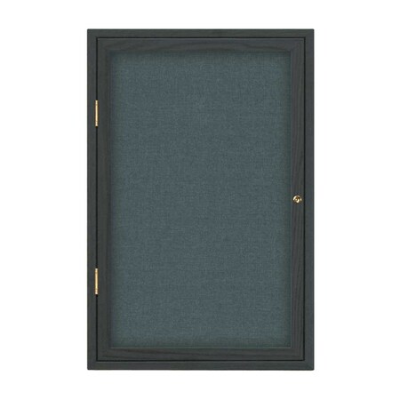 United Visual Products Single Door Enclosed Radius EZ Tack Board, 24"x36", Satin/White UV7001EZ-WHITE-SATIN
